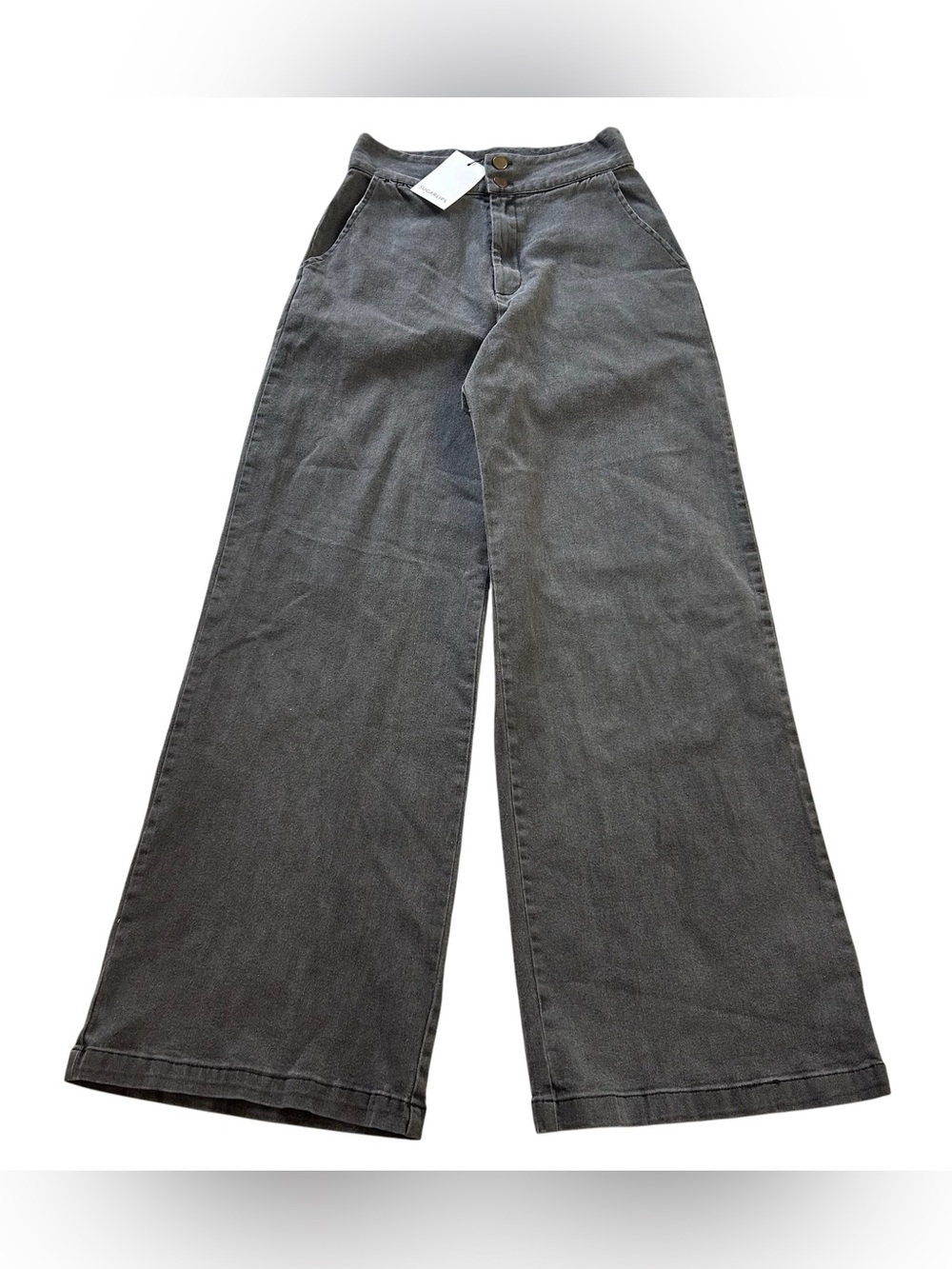 NWT Sugarlips Mayer June Denim Wanetta Wide Leg Pants MSRP $90 Faded Black sz S